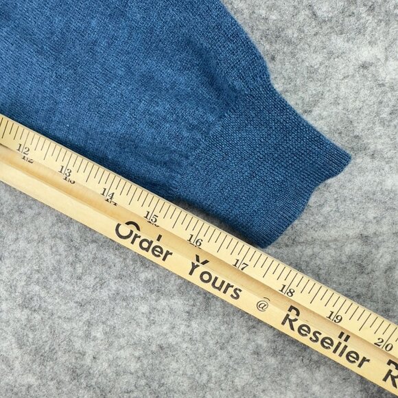 Jos. A. Bank Sweater Mens L Blue Merino Wool Pullover Signature Collection Colla - Picture 8 of 8